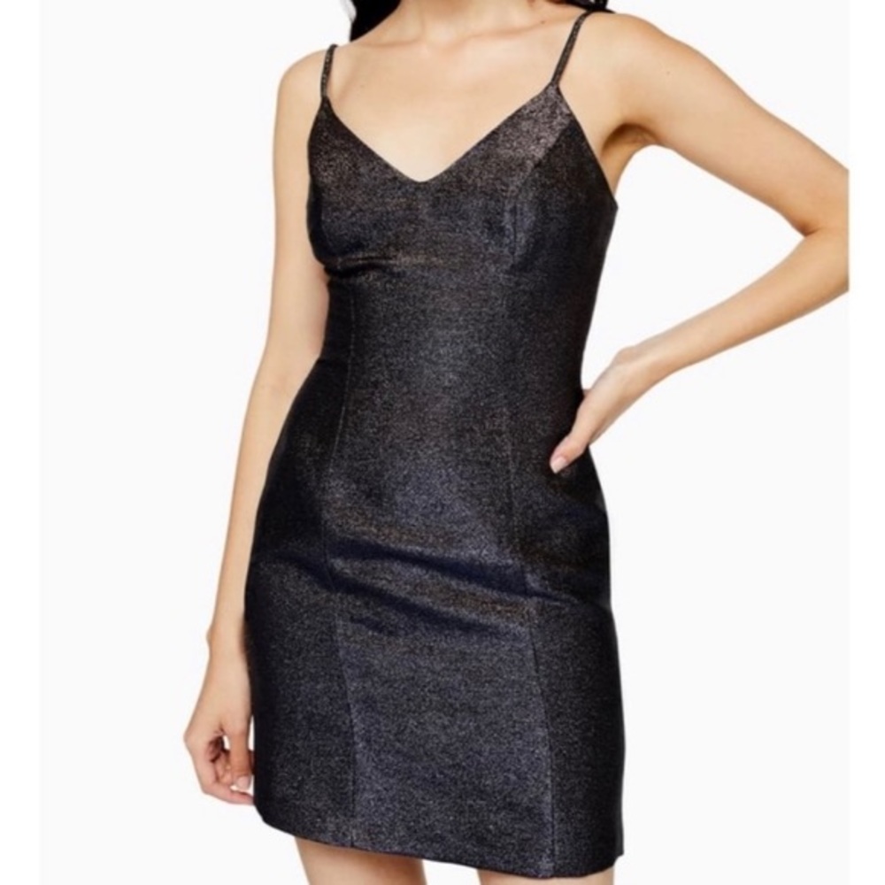 Topshop Black Sparkle Mini Dress